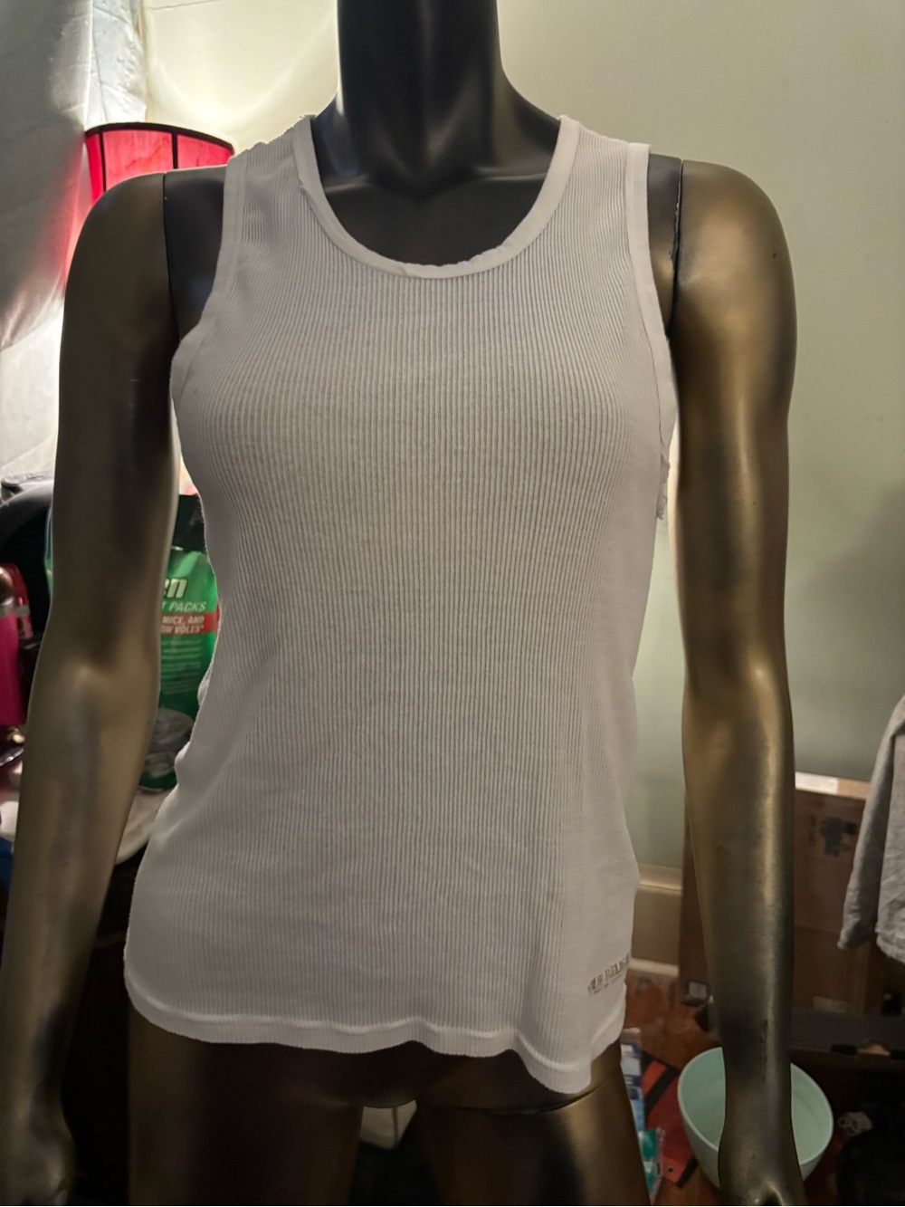 True Religion White Ribbed Tank Top